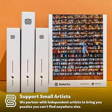 BetterCo. - Bookshelf Library Jigsaw Puzzle 1000 Pieces - Difficult Jigsaw Puzzles 1000 Pieces - Challenge Yourself with 1000 Piece Book Puzzles for Adults and Teens