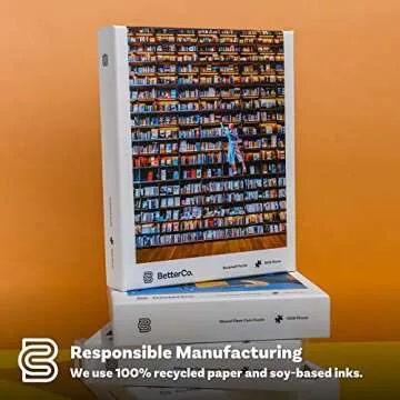 BetterCo. - Bookshelf Library Jigsaw Puzzle 1000 Pieces - Difficult Jigsaw Puzzles 1000 Pieces - Challenge Yourself with 1000 Piece Book Puzzles for Adults and Teens