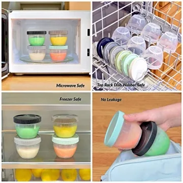 Youngever 18 Sets Baby Food Containers 9 Colors Safe