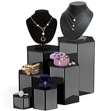 Jetec Hexagonal Acrylic Jewelry Display Risers - 6 Sizes
