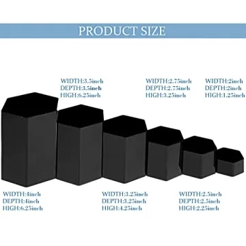 Jetec Hexagonal Acrylic Jewelry Display Risers - 6 Sizes