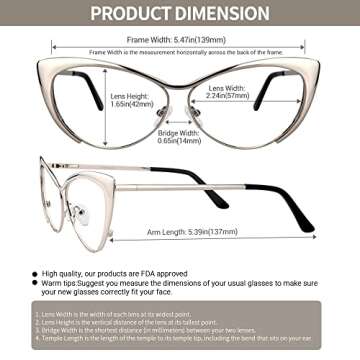 Voogueme Vooglam Cat Eye Silver Blue Light Blocking Glasses for Women Annabelle VFM0176-01