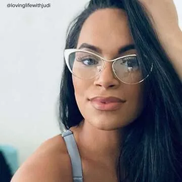 Voogueme Cat Eye Silver Blue Light Blocking Glasses