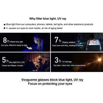 Voogueme Vooglam Cat Eye Silver Blue Light Blocking Glasses for Women Annabelle VFM0176-01