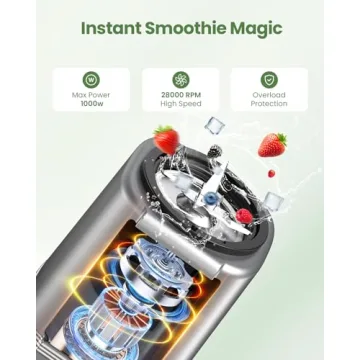 VEWIOR 1200W Blender for Smoothies, Compact and Powerful