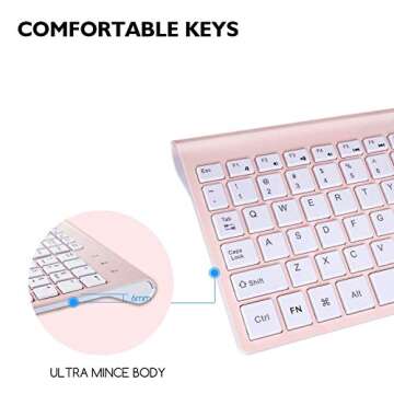 cimetech Wireless Keyboard and Mouse Combo, Compact Full Size Wireless Keyboard and Mouse Set 2.4G U...