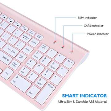 cimetech Wireless Keyboard and Mouse Combo - Pink