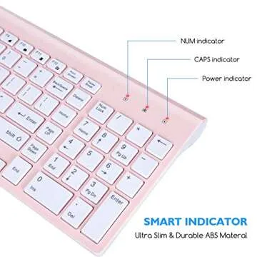 cimetech Wireless Keyboard and Mouse Combo - Pink