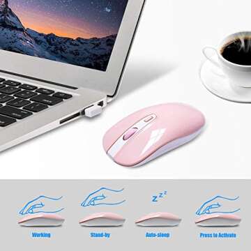 cimetech Wireless Keyboard and Mouse Combo - Pink