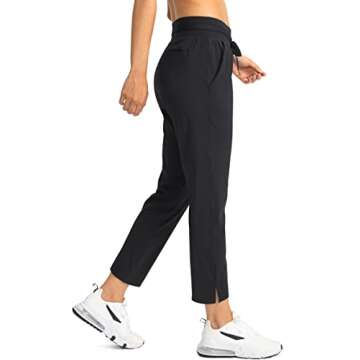 Soothfeel Women's Pants with 4 Pockets 7/8 Stretch High Waisted Sweatpants Travel Athletic Work Golf...