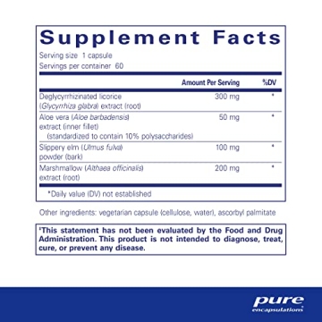 Pure Encapsulations DGL Plus Vegan Gut Health Supplement