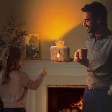 Flame Diffuser for Essential Oils, 200ml Ultrasonic Aroma Diffusers with Cool Mist, Aromatherapy Dif...