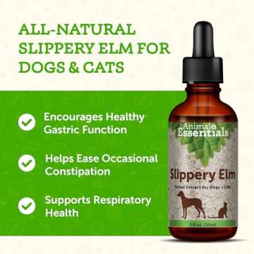 Animal Essentials Slippery Elm - Herbal Extract for Dogs and Cats, Promotes Healthy Digestion, Bowel...
