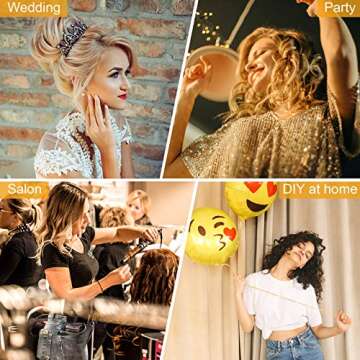 Chuangdi Sew in Hair Extension Tool Kit, 600 Silicone Lined Micro Ring Beads 1 Pliers 2 Hook Needle Pulling Loop 10 Curved Hair Needle 4 Alligator Clips 1 Comb 100 Black Mini Rubber Band