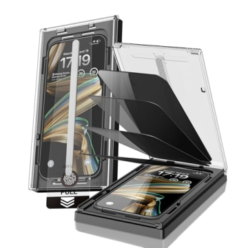 EZ-GLAZ-4 Pack for iPhone 15 Pro Max Privacy Screen Protector[6.7"] 9H+ Hardness 12FT Military Grade...