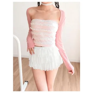 BEAUDRM Women's Y2k Ruffle Shorts for a Sweet Look