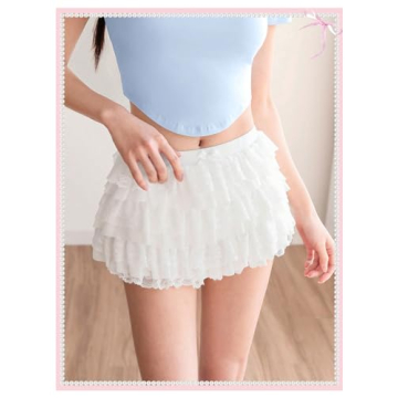 BEAUDRM Women's Y2k Ruffle Shorts for a Sweet Look