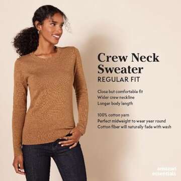 Cozy Amazon Essentials Women's Crewneck Sweater - Black