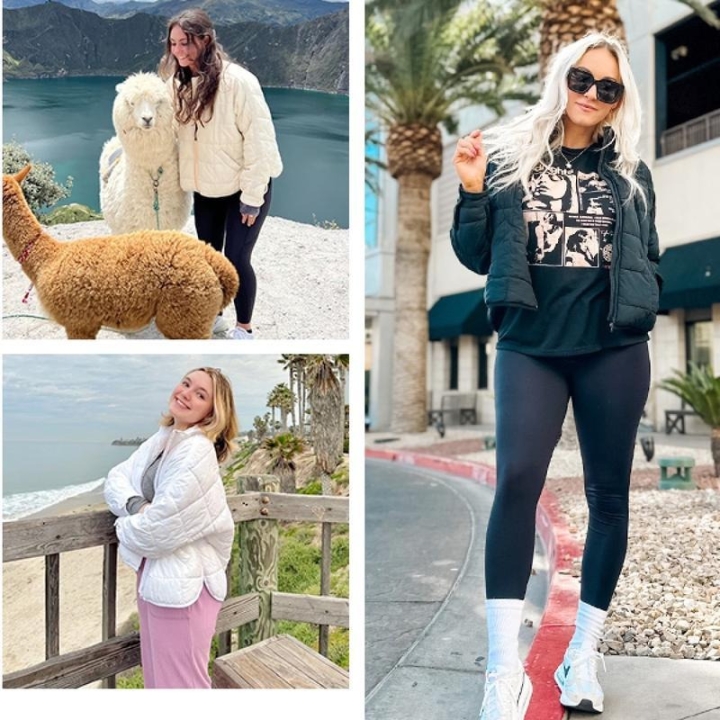 Yeokou Women's Oversized Splice Quilted Lightweight Puffer Jacket