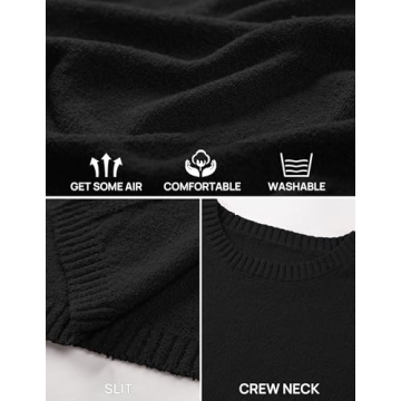 NENONA Women's 2025 Casual Two Piece Knit Outfits Long Sleeve Tunic Sweaters Top and Shorts Lounge Sets,Black,XL