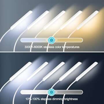 Dimunt LED Floor Lamp, Bright 15W Floor Lamps for Living Room with 1H Timer- White