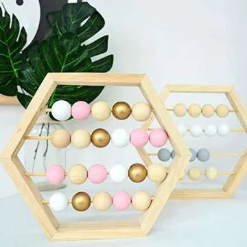 BigOtters 65pcs 25mm Wood Beads, 1Inch Natural Round Wooden Beads Unfinished Loose Wood Beads Crafts Round Ball, Wooden Spacer Beads for DIY Craft Party Home Decoration and Jewelry Making