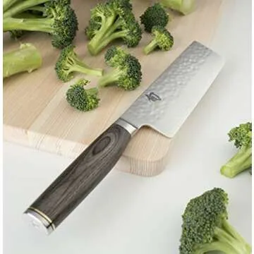 Shun Cutlery Premier Grey Nakiri Knife 5.5", Ideal Chopping Knife for Vegetables and All-Purpose Chef Knife, Professional Nakiri Knife, Handcrafted Japanese Kitchen Knife