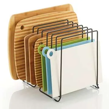 mDesign Large Metal Organizer Rack for Kitchen Supplies