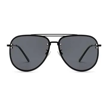 Elegant VIVIENFANG Oversized Aviator Sunglasses for Women