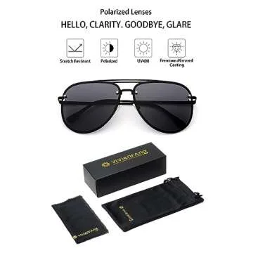 Elegant VIVIENFANG Oversized Aviator Sunglasses for Women