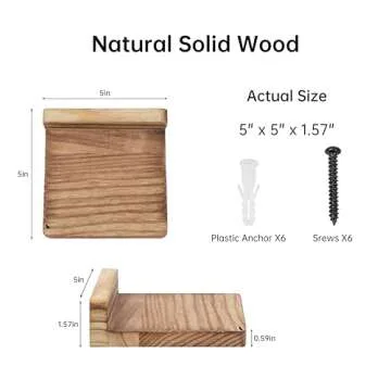 NIUBEST Small Floating Shelf,5 Inch Carbonized Black,Set of 3 Small Wall Shelf for Bedroom Living Room Bathroom Kitchen Office