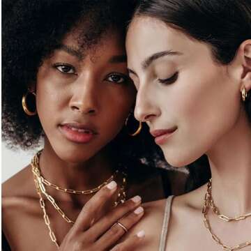 Gold Plated Thick Hoop Earrings Lightweight Hollow Tube