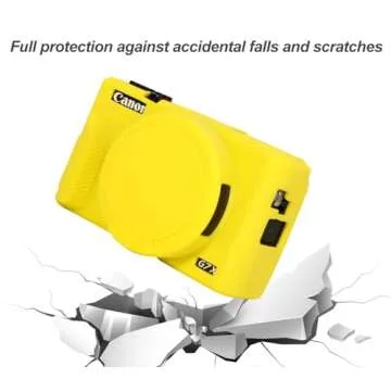 Pocoukate Case for Canon G7X Mark III - Yellow Silicone Cover