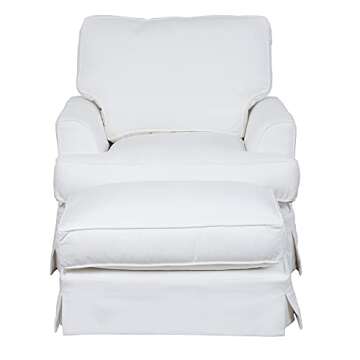 Sunset Trading Ariana Chair and Ottoman, White