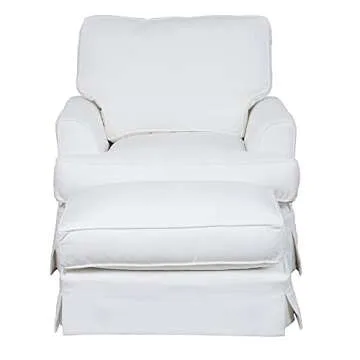 Sunset Trading Ariana Chair and Ottoman, White