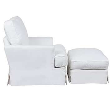 Sunset Trading Ariana Chair and Ottoman, White