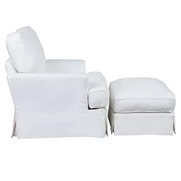 Sunset Trading Ariana Chair and Ottoman, White