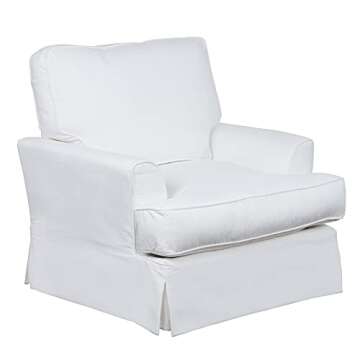 Sunset Trading Ariana Chair and Ottoman, White