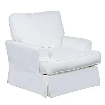 Sunset Trading Ariana Chair and Ottoman, White