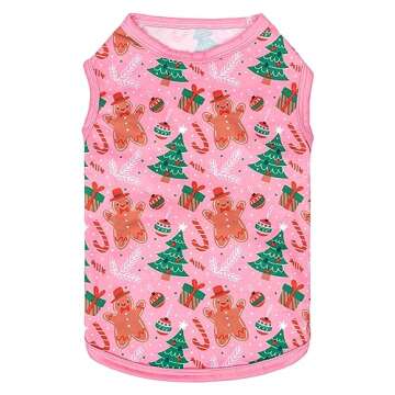 CuteBone Dog Christmas Shirts 2-Pack Soft Pet Clothes Breathable Summer Vest for Small Puppy and Stretchy Cat Apparel 2BX16S