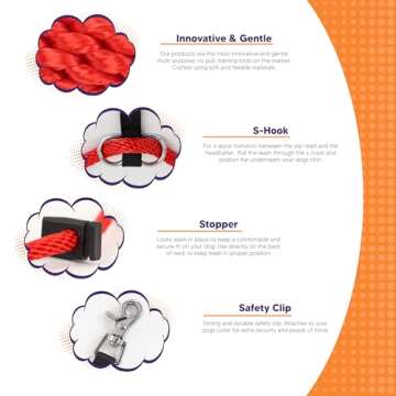 Heather's Heroes Sidekick Dog Headcollar with Leash - Gentle Training for Calm Companions