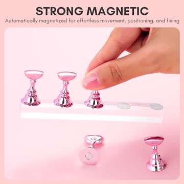 Makartt Nail Stand: Press On Nails Stand Display Practice Art Magnetic Fake Nail Holder for Painting...