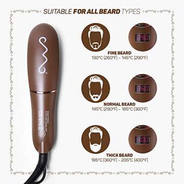 Compact Safenorth Ionic Beard Straightener Brush for Men