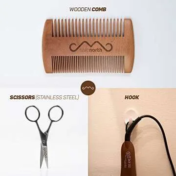 Compact Safenorth Ionic Beard Straightener Brush for Men