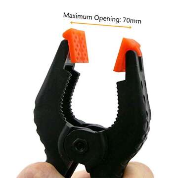 6 Inch Plastic Spring Clamps, Heavy Duty Plastic Muslin Backdrops Clamps Ideal for Woodwork DIY Projects, Photo Studios, Art and Crafts (6 Pieces)