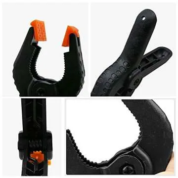 6 Inch Plastic Spring Clamps, Heavy Duty Plastic Muslin Backdrops Clamps Ideal for Woodwork DIY Projects, Photo Studios, Art and Crafts (6 Pieces)