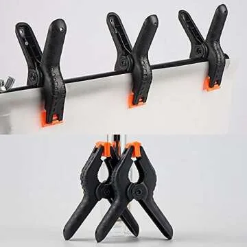 6 Inch Plastic Spring Clamps, Heavy Duty Plastic Muslin Backdrops Clamps Ideal for Woodwork DIY Projects, Photo Studios, Art and Crafts (6 Pieces)