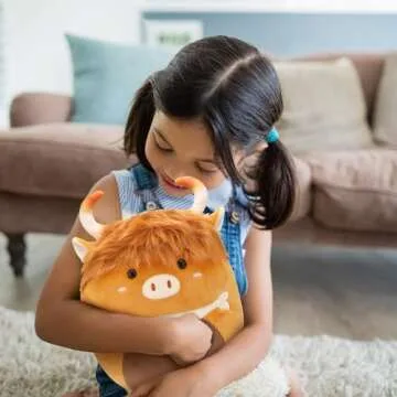 Yytoyshop Highland Cows Plush Pillow Adorable Cow Stuffed Animal Plushies Toys Soft Fluffy Cow Plush Pillow for Birthdays Valentines Day (Cow)