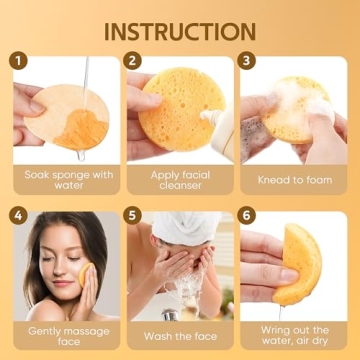 50-Count GAINWELL Natural Compressed Facial Sponges for Every Skin