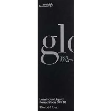Glo Skin Beauty Luminous Liquid Mineral Foundation Makeup with SPF 18 (Almond) - Improves Uneven Ski...